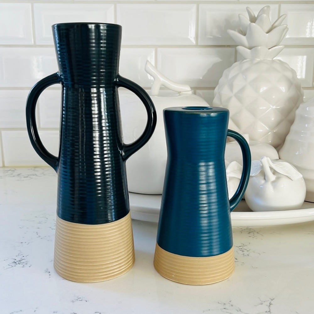 Crate&Barrel Sibely Ceramic Taper Candle Holders